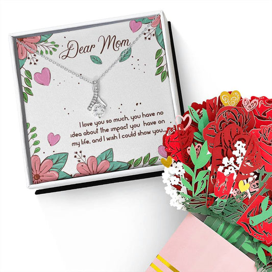 Alluring Beauty Necklace and Sweetest Devotion Bouquet- Dear Mom, I Love you so much, you have no idea about the impact you have on my life, and I wish I could show you