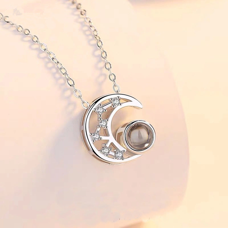 Star moon projection customized photo necklace - yourmomsclosetboutiq