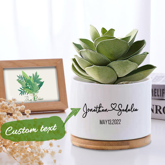 Custom Name Flower Planter Pot Personalized Ceramic Succulent Pot for Plant - yourmomsclosetboutiq