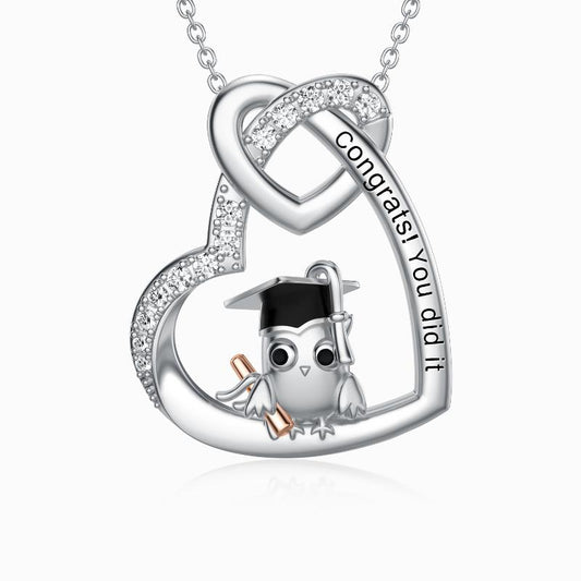 Owl Pendant Necklace Heart Jewelry Graduation Gifts - yourmomsclosetboutiq