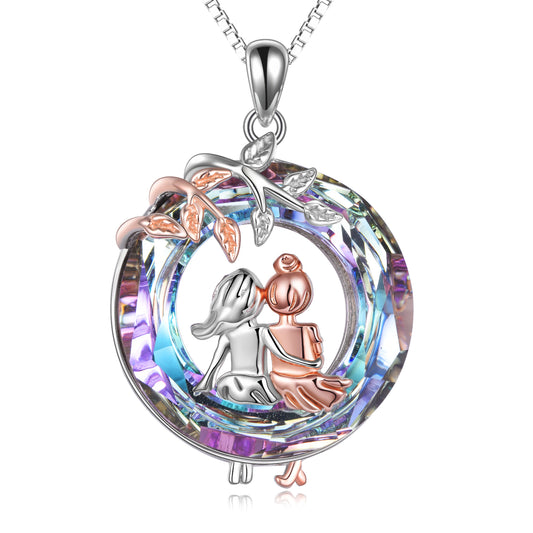 Sisters Necklace Crystal Pendant Teens Girls Jewelry Gifts from Sister - yourmomsclosetboutiq
