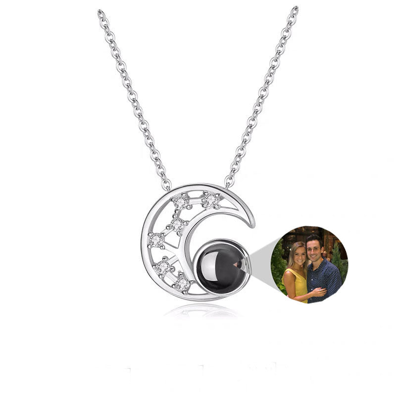 Star moon projection customized photo necklace - yourmomsclosetboutiq