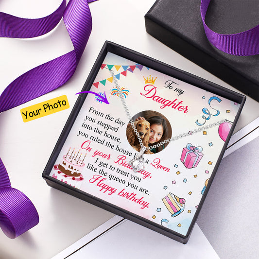 Custom Photo Message Card with Necklace Jewelry Birthday Gift for Daughter - yourmomsclosetboutiq