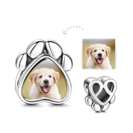 Dog Paw Photo Charm 925 Sterling Silver - yourmomsclosetboutiq