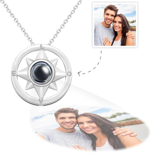 Custom Projection Photo Necklace Eight-Pointed Star Pendant Jewelry - yourmomsclosetboutiq