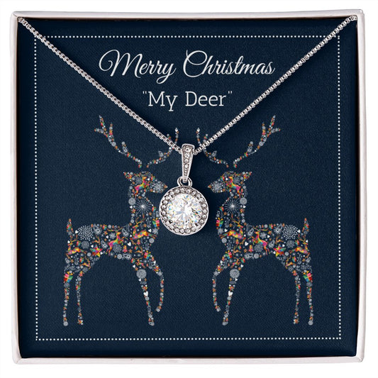 Christmas Gift for Wife– Merry Christmas, “My Deer” CZ Cushion - yourmomsclosetboutiq