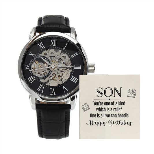 Gift For Son, Birthday Gift, Men's Openwork Watch, Son You are one of a kind... - yourmomsclosetboutiq