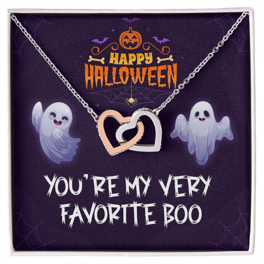Halloween Gift for Wife - You're my very favorite Boo, Interlocking Hearts - yourmomsclosetboutiq