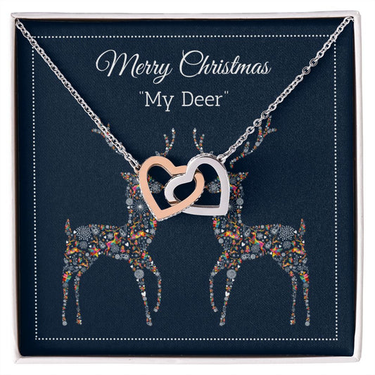 Christmas Gift for Wife – Merry Christmas, “My Deer”, Interlocking Hearts - yourmomsclosetboutiq