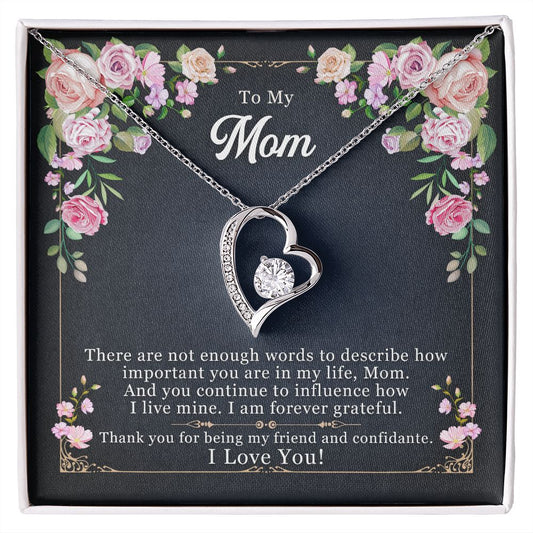 Gift for Mom – There are not enough words to describe how important you are, CZ Heart - yourmomsclosetboutiq