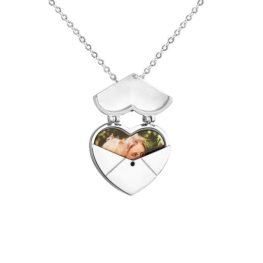 Creative DIY Heart Pendant Love Photo Box Necklace - yourmomsclosetboutiq