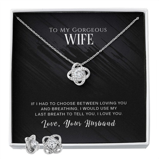 Love Knot Necklace, To My Wife, Last Breath To Tell you I Love You, Wife Gift, Wife Birthday Gift, Anniversary Gift For Wife - yourmomsclosetboutiq